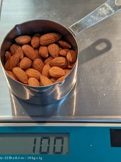 200 grams to cups almonds