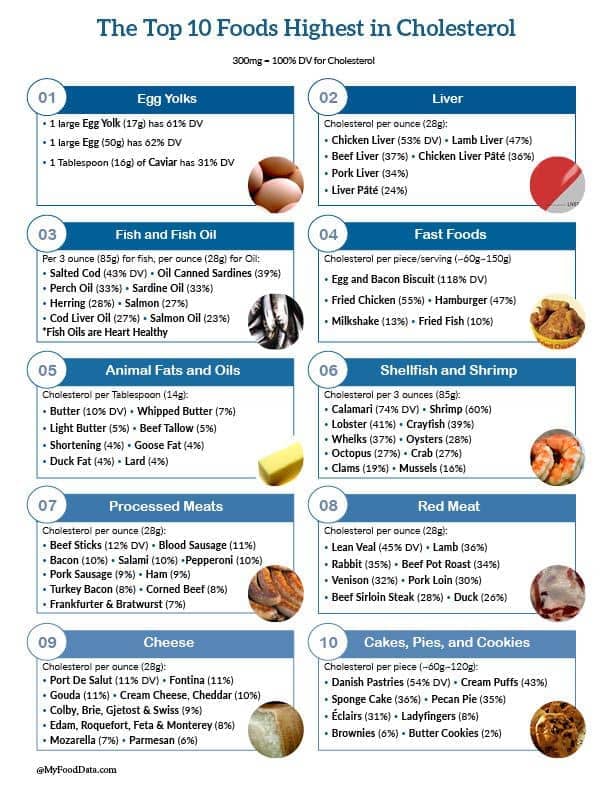 Top 10 Foods Highest In Cholesterol