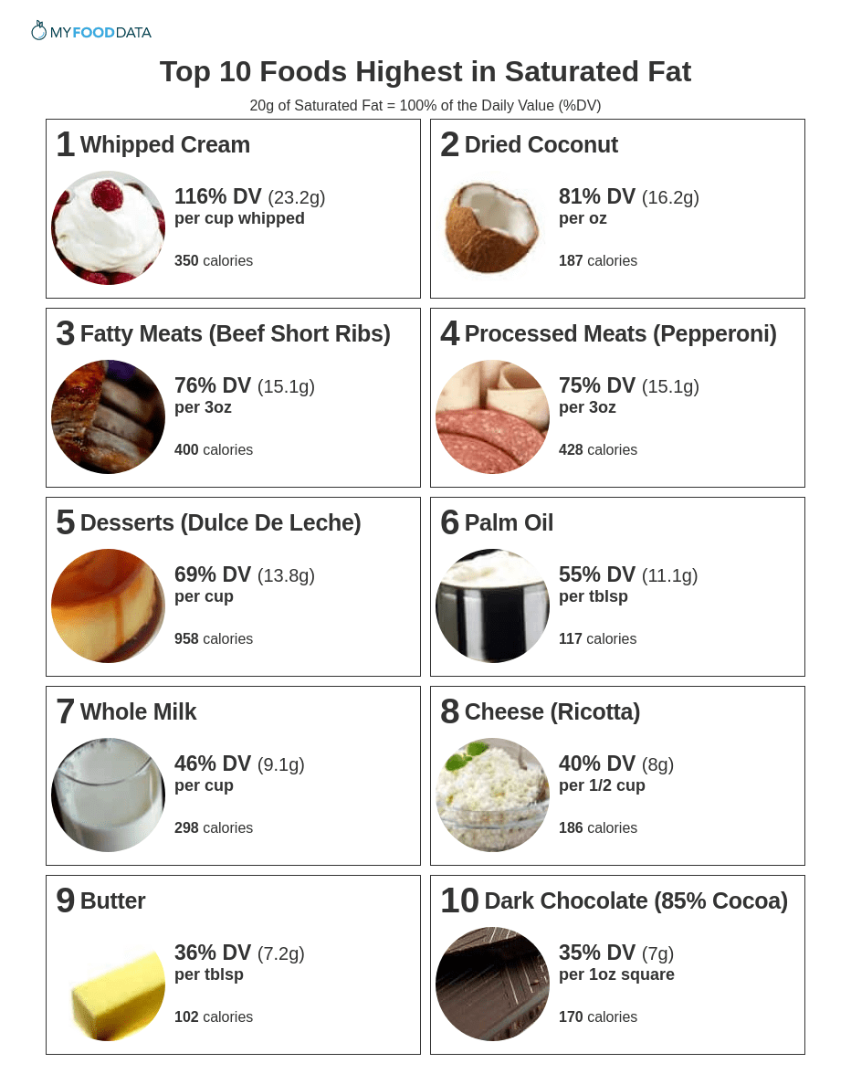 Top 10 Foods Highest In Saturated Fat