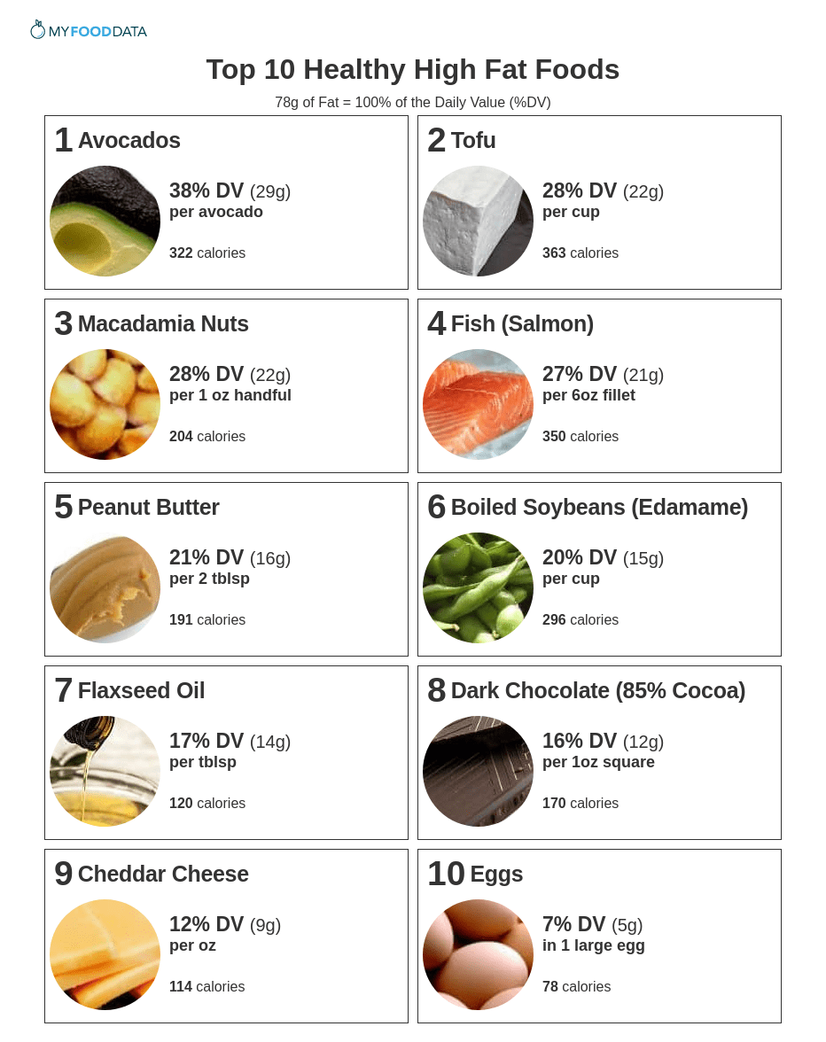 fats rich foods list