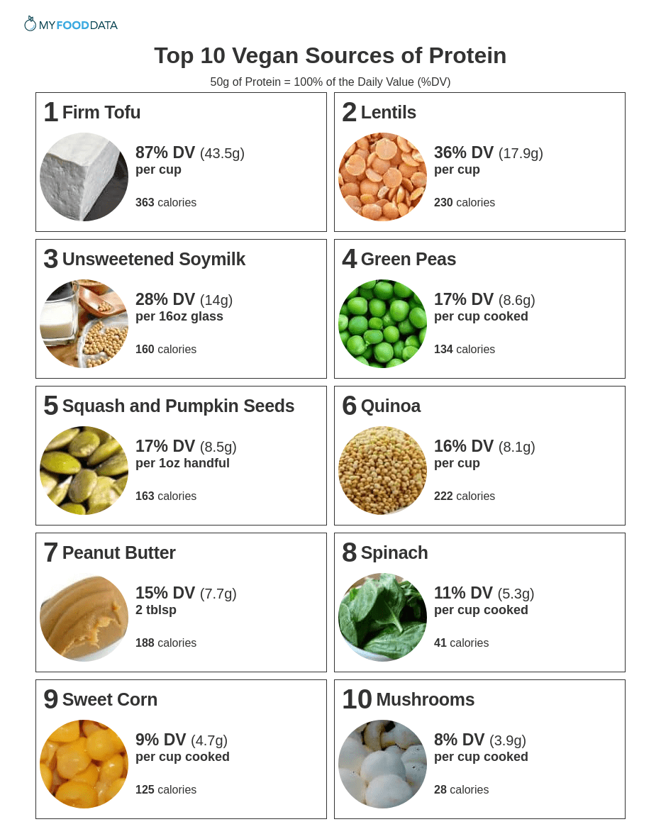 Protein Amounts In Vegan Foods